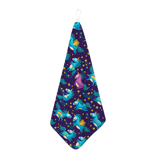 Night Star Unicorn Pattern Print Hand Towel