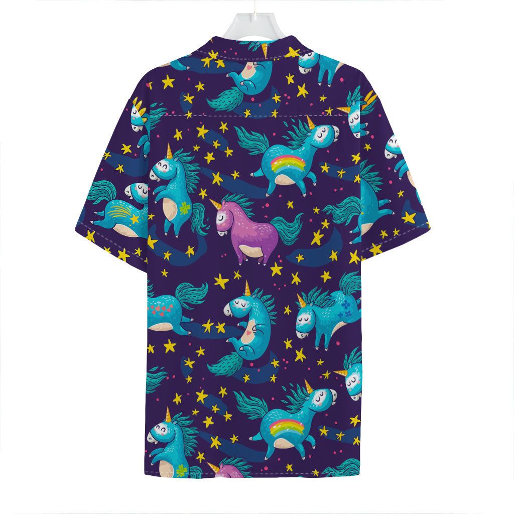 Night Star Unicorn Pattern Print Hawaiian Shirt
