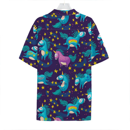Night Star Unicorn Pattern Print Hawaiian Shirt