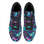Night Star Unicorn Pattern Print High Top Leather Sneakers