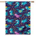Night Star Unicorn Pattern Print House Flag