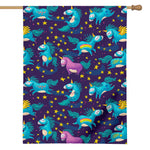 Night Star Unicorn Pattern Print House Flag