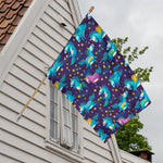 Night Star Unicorn Pattern Print House Flag