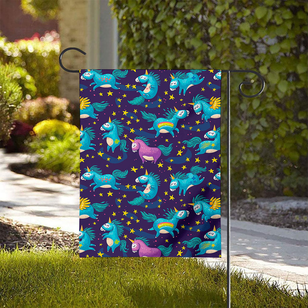 Night Star Unicorn Pattern Print House Flag