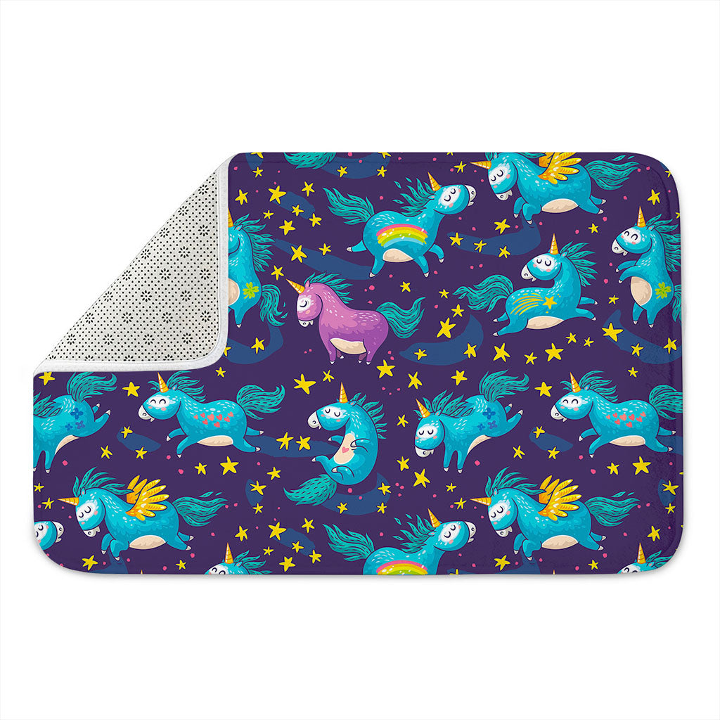 Night Star Unicorn Pattern Print Indoor Door Mat