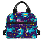 Night Star Unicorn Pattern Print Insulated Lunch Bag