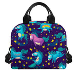 Night Star Unicorn Pattern Print Insulated Lunch Bag