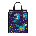 Night Star Unicorn Pattern Print Insulated Lunch Tote
