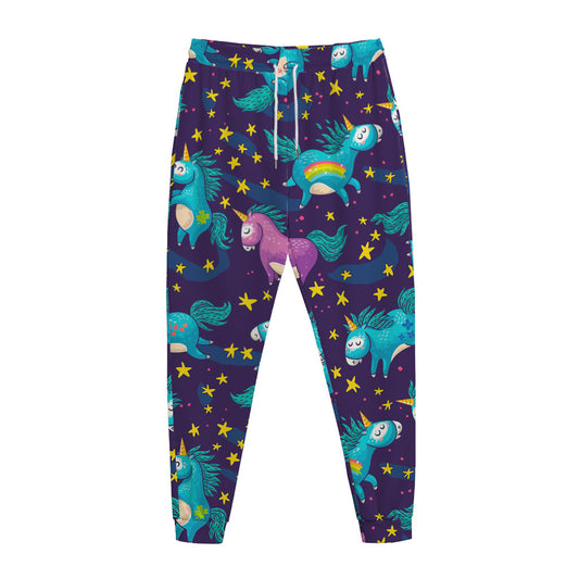 Night Star Unicorn Pattern Print Jogger Pants
