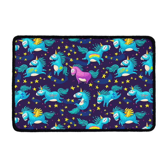 Night Star Unicorn Pattern Print Kitchen Mat