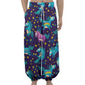 Night Star Unicorn Pattern Print Lantern Pants