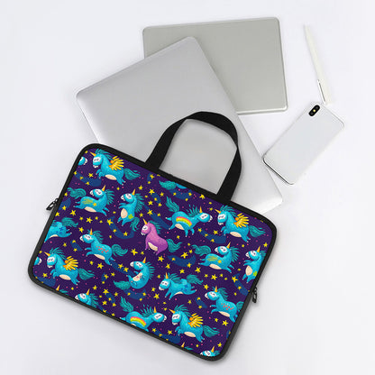 Night Star Unicorn Pattern Print Laptop Sleeve With Handle