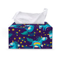 Night Star Unicorn Pattern Print Leather Tissue Box Cover