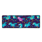 Night Star Unicorn Pattern Print Long Kitchen Mat