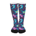 Night Star Unicorn Pattern Print Long Socks