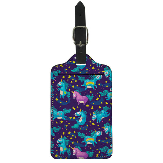 Night Star Unicorn Pattern Print Luggage Tag