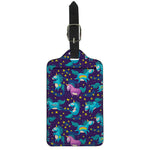 Night Star Unicorn Pattern Print Luggage Tag