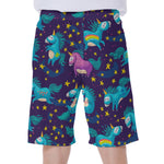Night Star Unicorn Pattern Print Men's Beach Shorts
