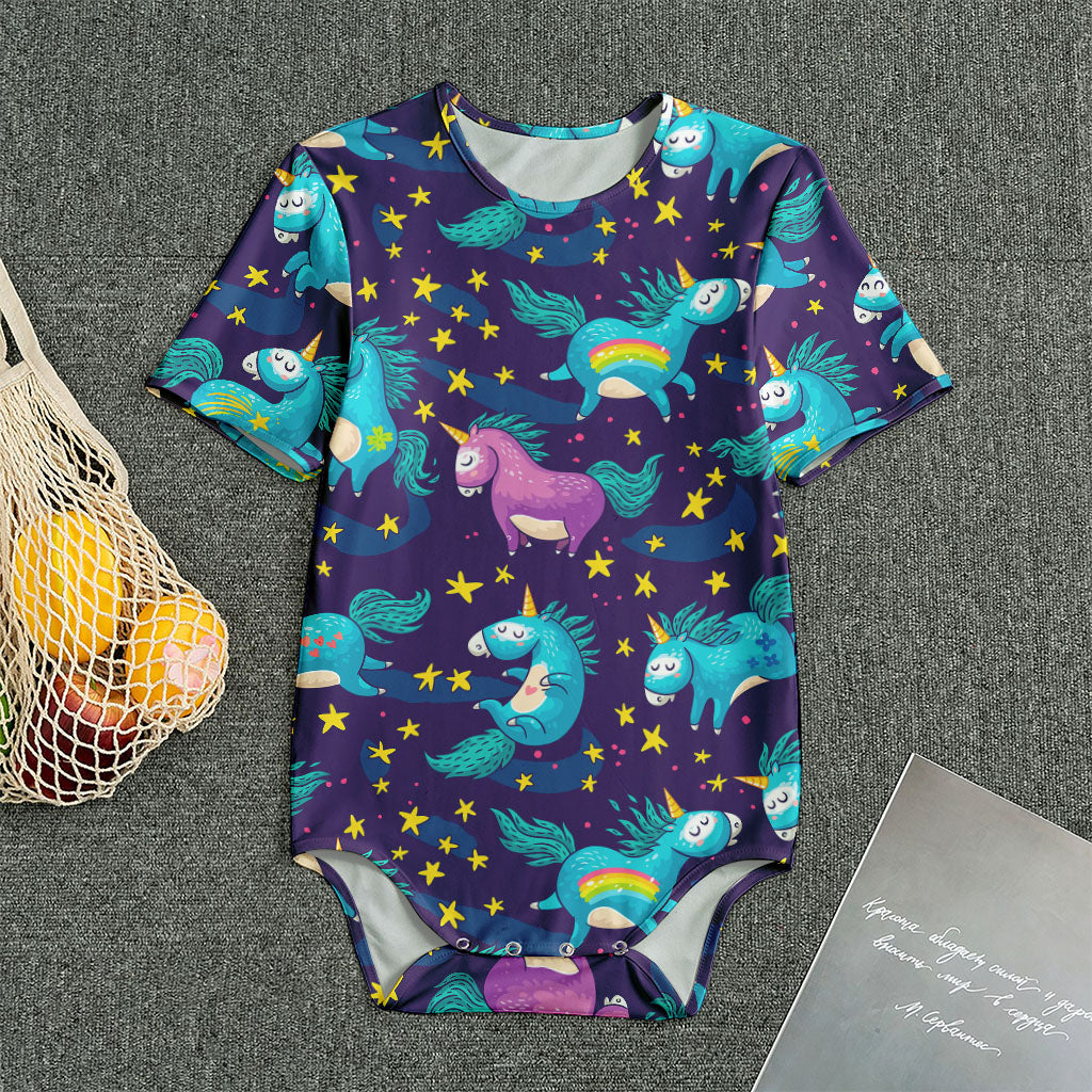 Night Star Unicorn Pattern Print Men's Bodysuit