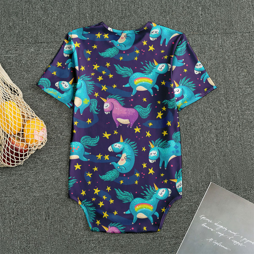Night Star Unicorn Pattern Print Men's Bodysuit