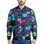 Night Star Unicorn Pattern Print Men's Bomber Jacket