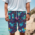 Night Star Unicorn Pattern Print Men's Cargo Shorts