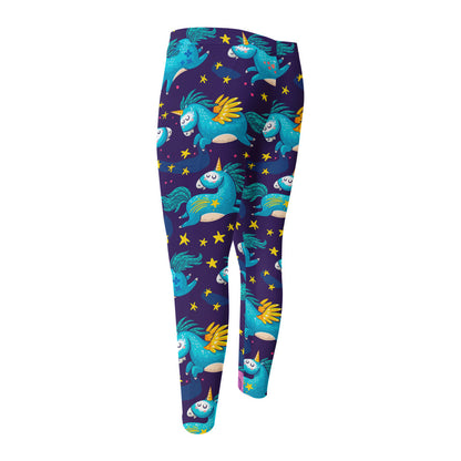 Night Star Unicorn Pattern Print Men's Compression Pants