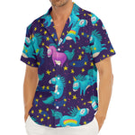 Night Star Unicorn Pattern Print Men's Deep V-Neck Shirt