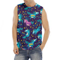 Night Star Unicorn Pattern Print Men's Fitness Tank Top