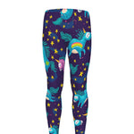 Night Star Unicorn Pattern Print Men's leggings