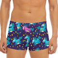 Night Star Unicorn Pattern Print Men's Short Boxer Briefs