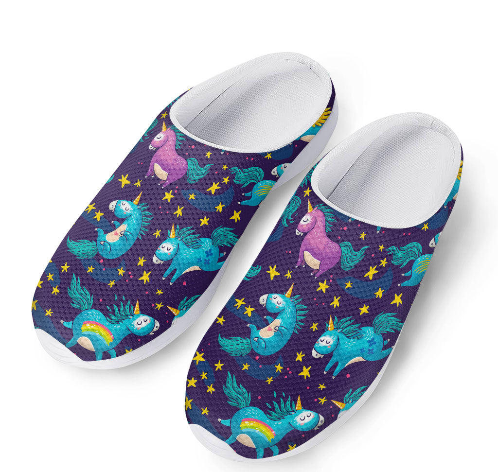 Night Star Unicorn Pattern Print Mesh Casual Shoes