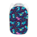 Night Star Unicorn Pattern Print Mesh Laundry Hamper