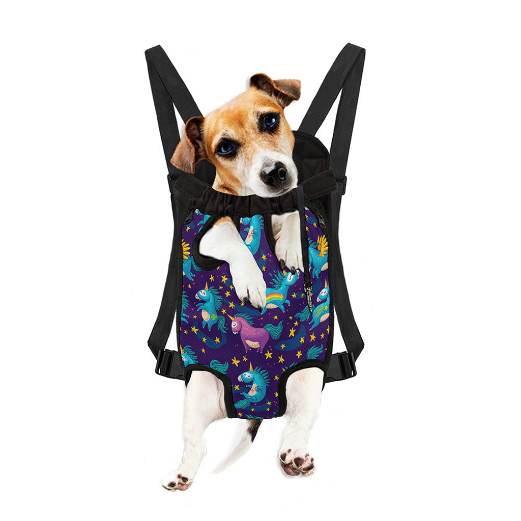 Night Star Unicorn Pattern Print Pet Carrier Backpack