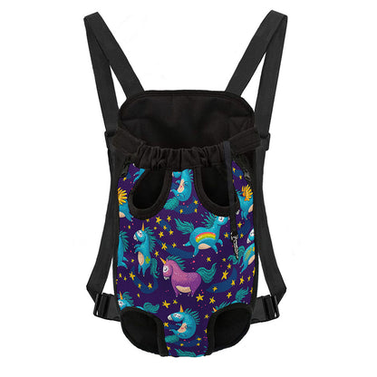 Night Star Unicorn Pattern Print Pet Carrier Backpack