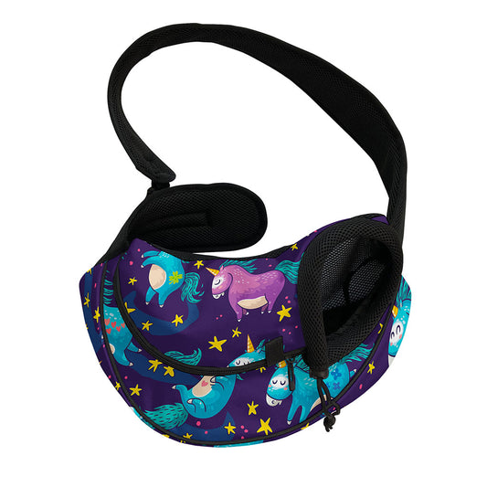 Night Star Unicorn Pattern Print Pet Sling Carrier