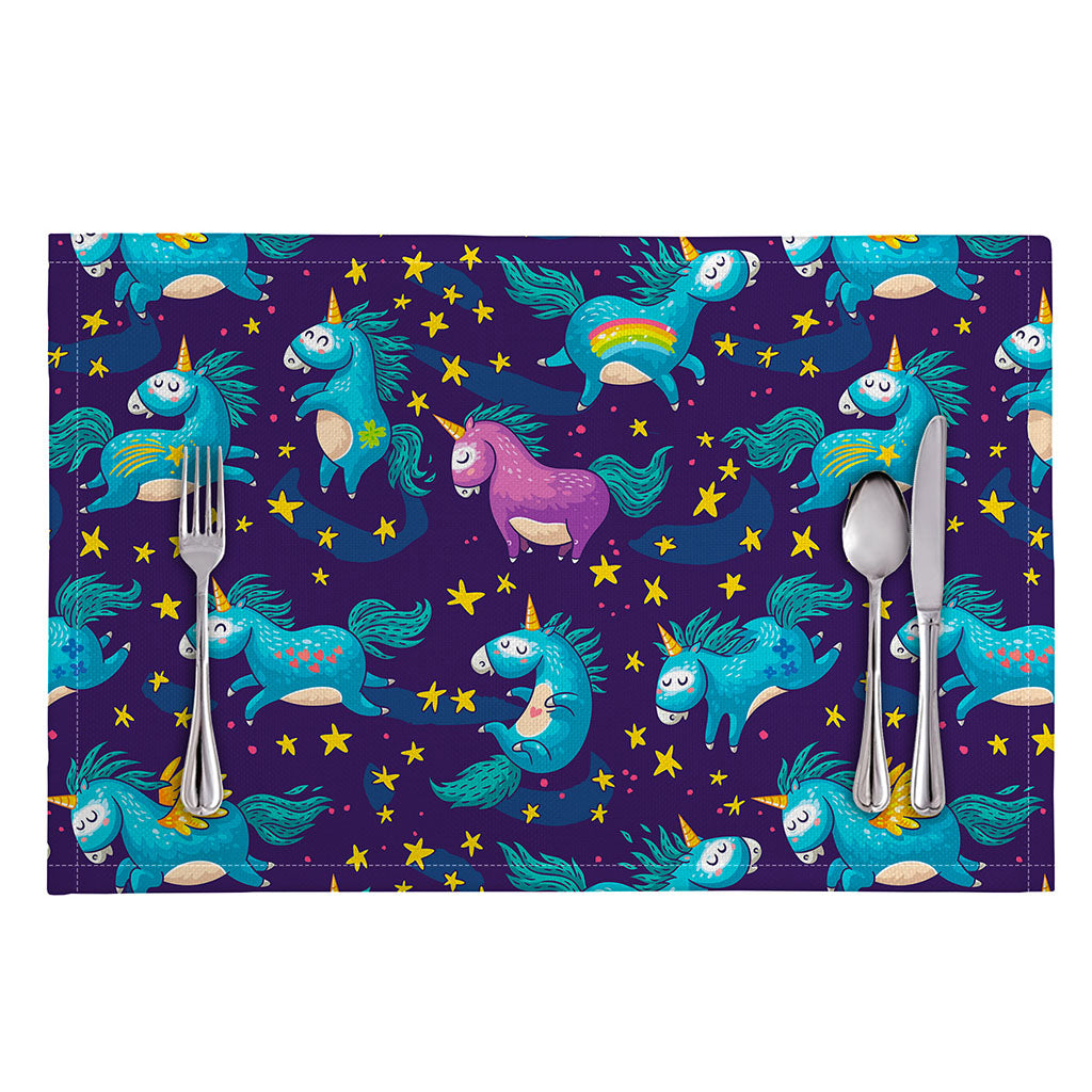 Night Star Unicorn Pattern Print Placemat