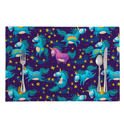 Night Star Unicorn Pattern Print Placemat