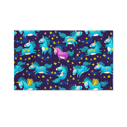 Night Star Unicorn Pattern Print Polyester Flag