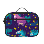 Night Star Unicorn Pattern Print Portable Lunch Bag