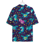 Night Star Unicorn Pattern Print Rayon Hawaiian Shirt