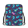 Night Star Unicorn Pattern Print Rectangular Crossbody Bag