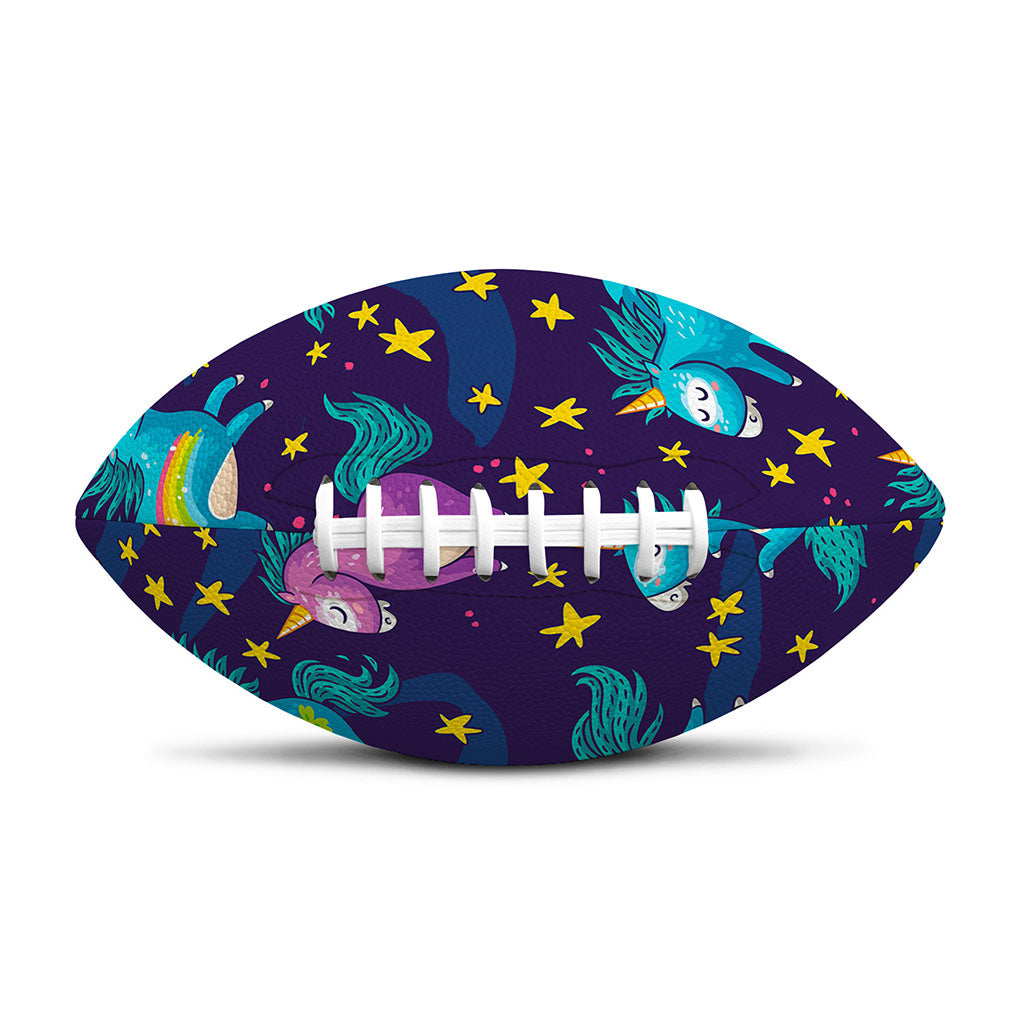 Night Star Unicorn Pattern Print Rugby Ball