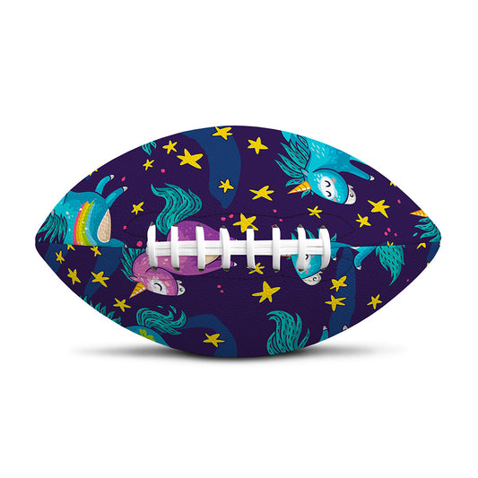 Night Star Unicorn Pattern Print Rugby Ball