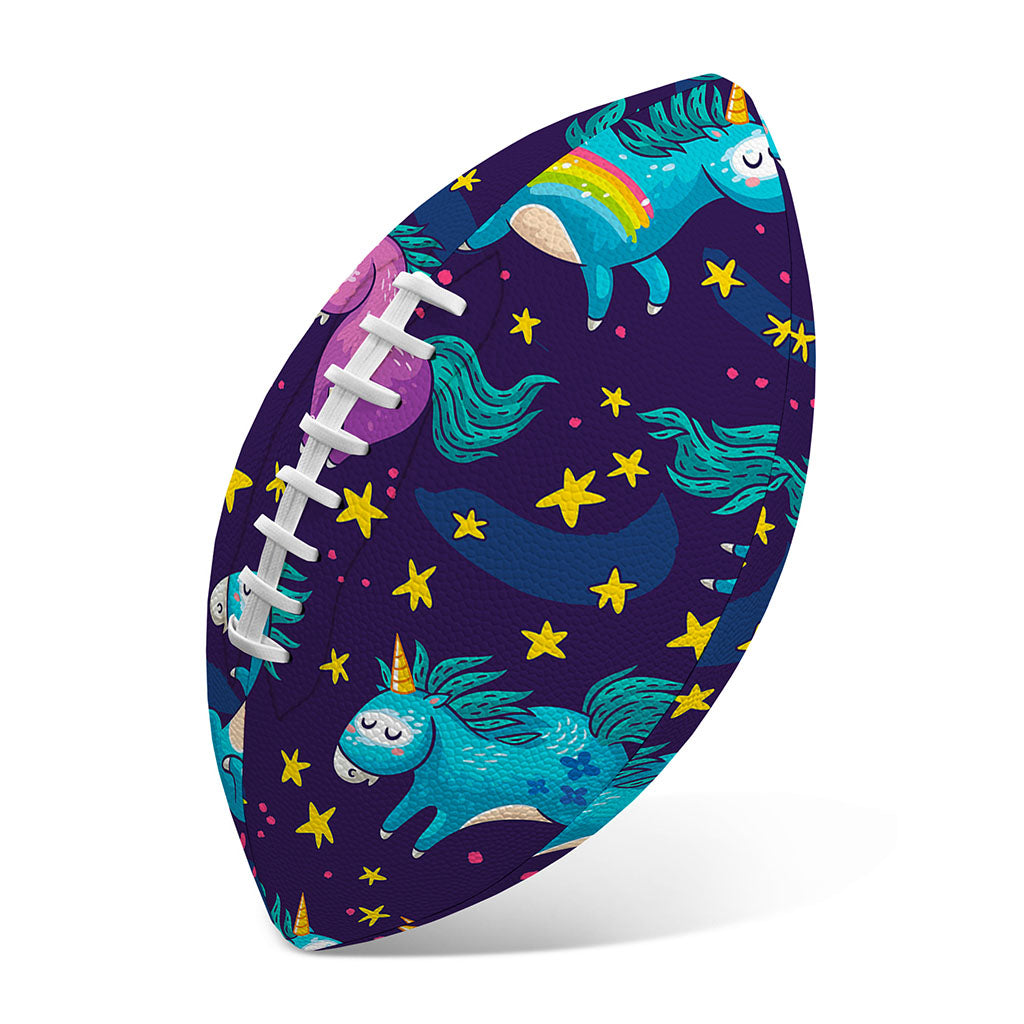Night Star Unicorn Pattern Print Rugby Ball