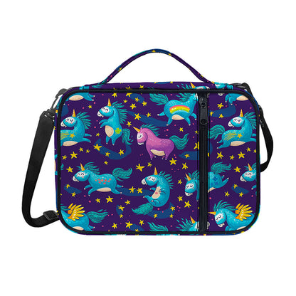 Night Star Unicorn Pattern Print Shoulder Strap Bible Bag