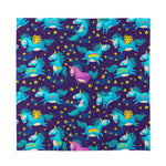 Night Star Unicorn Pattern Print Silk Bandana