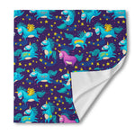 Night Star Unicorn Pattern Print Silk Bandana