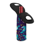 Night Star Unicorn Pattern Print Single Neoprene Wine Tote