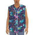 Night Star Unicorn Pattern Print Sleeveless Baseball Jersey